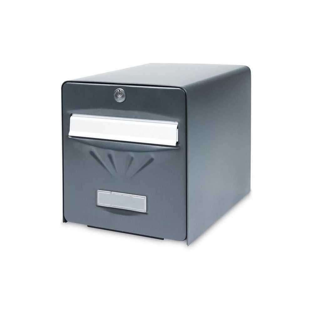 BURG WACHTER Galvanized Seaside Letterbox - Glass Back Door - Anthraci