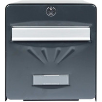 BURG WACHTER Galvanized Seaside Letterbox - Glass Back Door - Anthraci