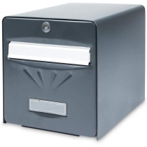 BURG WACHTER Galvanized Seaside Letterbox - Glass Back Door - Anthraci