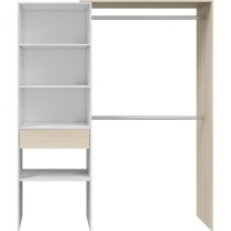 Dressing - DRESS - 2 penderies + 3 niches + 1 étagere + 1 tiroir - Bl