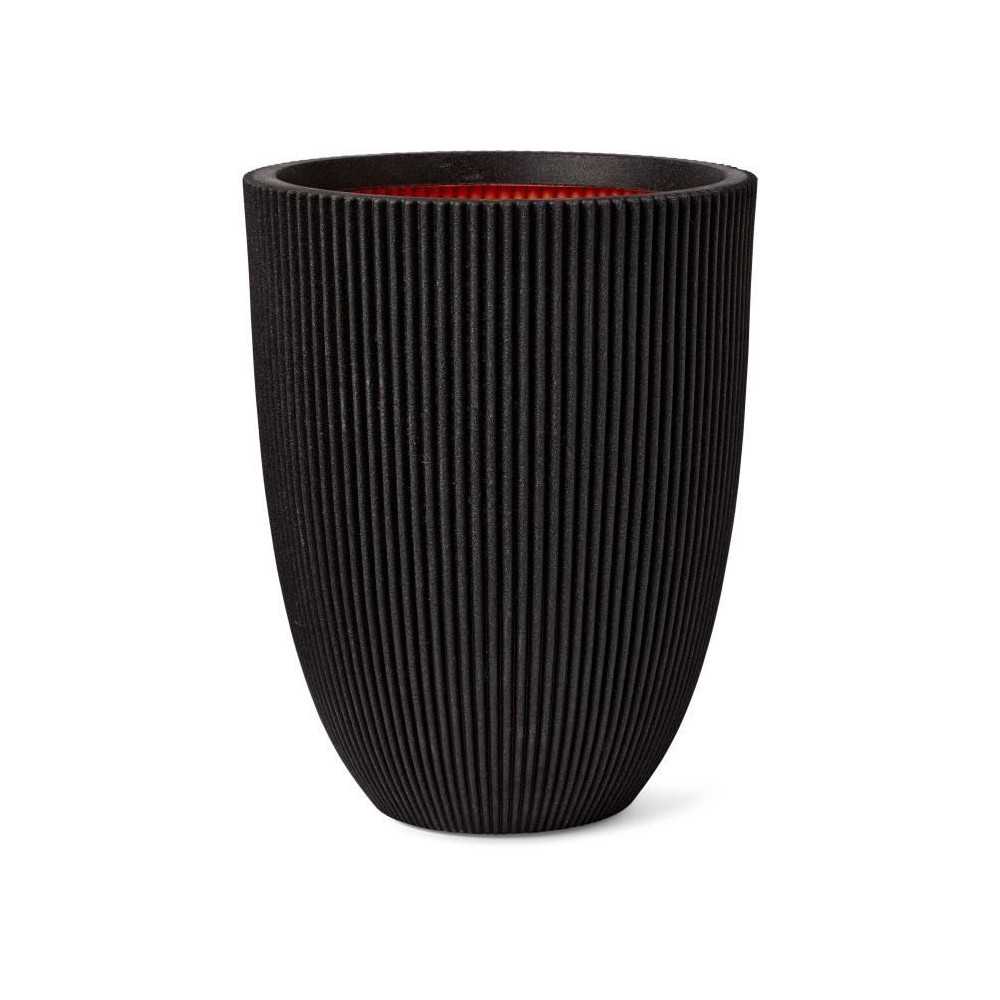 Capi Elegant Groove Vase 46x58 cm Black 445497 Capi Elegant Groove Vase 46x58 cm Black 445497