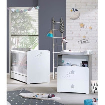 Chambre bébé duo Nao: lit 120x60, commode a langer - Babyprice - Bla