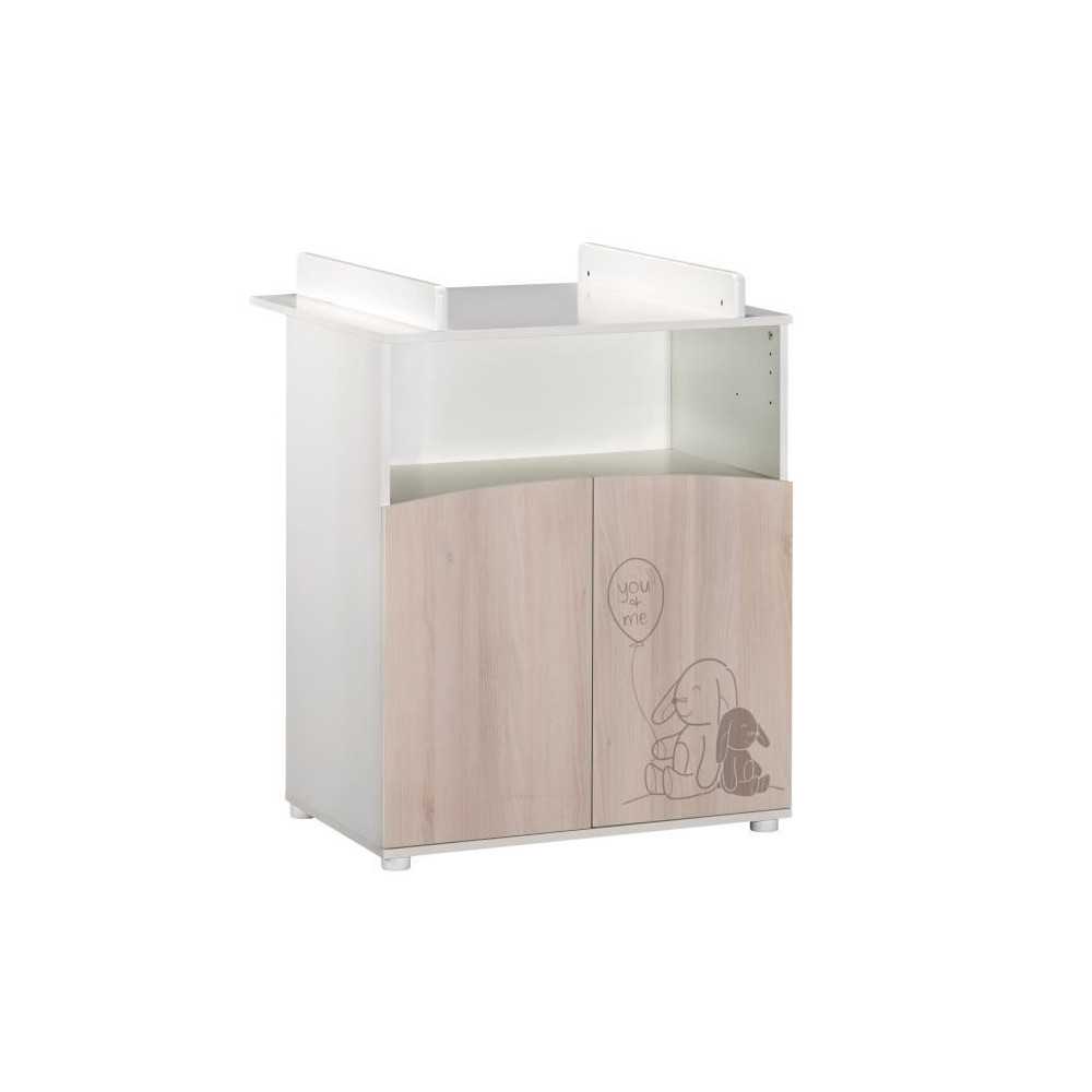 Commode - Babyprice - Lapinou - 2 portes - Une niche - Sérigraphie la