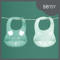 Babymoov Set of 2 BIB'ISY silicone bibs, with front pocket