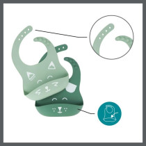 Babymoov Set of 2 BIB'ISY silicone bibs, with front pocket