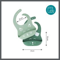 Babymoov Set of 2 BIB'ISY silicone bibs, with front pocket