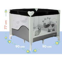 BAMBISOL - Folding Baby Playpen/Crib 90x90cm with 2 Sleeping Levels -