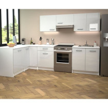 START Cuisine complete d'angle - Mélaminé blanc - Façade polymere b