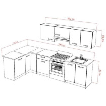 START Cuisine complete d'angle - Mélaminé blanc - Façade polymere b