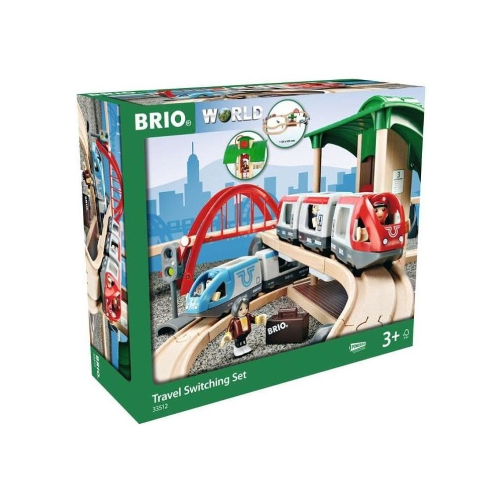 Brio World Circuit Plateforme Voyageurs - Coffret complet 42 pieces -
