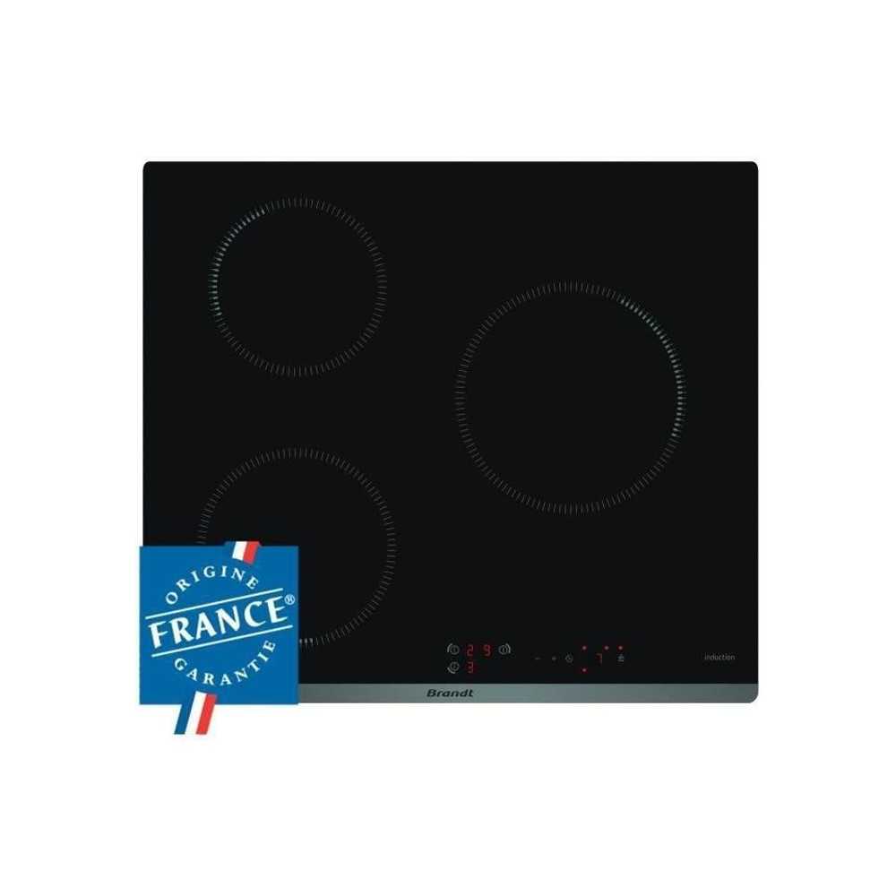 Brandt induction table - 3 zones - 4600W - Glass spell - Black - L58 x Brandt induction table - 3 zones - 4600W - Glass spell - Black - L58 x