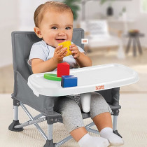 BRIGHT STARTS Compact Folding Booster Seat - Pop 'N Sit, Removable Tra