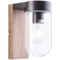Brilliant - Cabar Outdoor wall light - Dark wood/black color - Metal/G