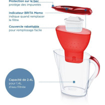 Brita Carafe filter Marella Red (2.4L) included 1 filter cartridge Max