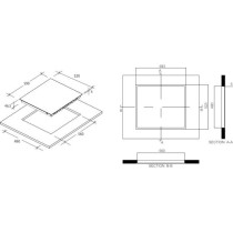 Vitroceramic hob -Candy - 3 foci - L 60 cm - CH63CT -NOIR