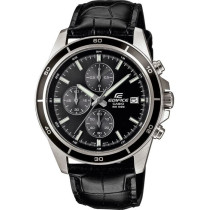CASIO - Genuine Leather Watch - EDIFICE - Black
