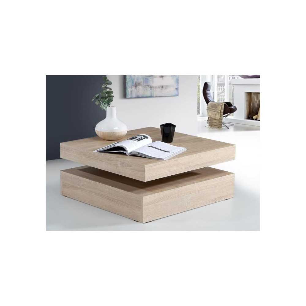 Coffee table with rotating top - Square - Oak - 78 x 78 x 36 cm - COFF