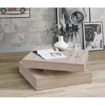 Coffee table with rotating top - Square - Oak - 78 x 78 x 36 cm - COFF