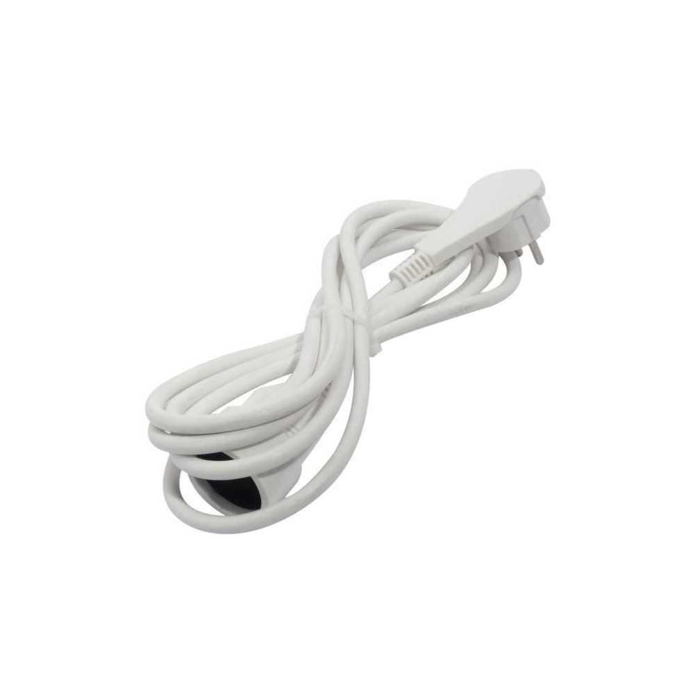 CHACON Extension cable HO5VVF 3 x 1.5 mm²- 3 m - With flat plug - Whi