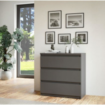 Chest of drawers - CHELSEA - 3 drawers - Anthracite - 77.2 x 42.2 x 79
