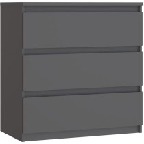 Chest of drawers - CHELSEA - 3 drawers - Anthracite - 77.2 x 42.2 x 79