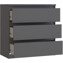 Chest of drawers - CHELSEA - 3 drawers - Anthracite - 77.2 x 42.2 x 79