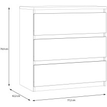 Chest of drawers - CHELSEA - 3 drawers - Anthracite - 77.2 x 42.2 x 79