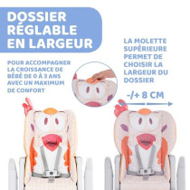 CHICCO High Chair Polly 2 Start - 4 Wheels fancy chicken