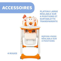 CHICCO High Chair Polly 2 Start - 4 Wheels fancy chicken