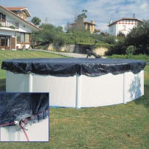 GRE - Winter tarpaulin of 120g/m² for Ø4m A Ø4.60m - Black Round So