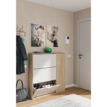 Meuble a chaussure - CLASS - 3 tiroirs abattants et 1 porte - Chene ca
