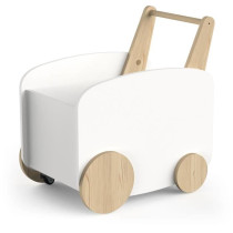 Storage trolley on wheels - FIRMIANA - Scandinavian style - Matt white
