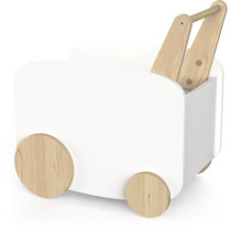 Storage trolley on wheels - FIRMIANA - Scandinavian style - Matt white