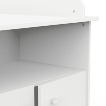 Commode a langer 2 portes, 1 niche - HELICIA - Blanc mat - 79,6 x 70 x