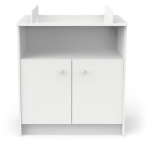 Commode a langer 2 portes, 1 niche - HELICIA - Blanc mat - 79,6 x 70 x