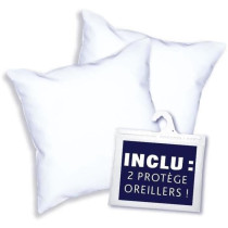 DODO Pack 2 trendy pillows 60x60cm + 2 waterproof pillow protectors 60