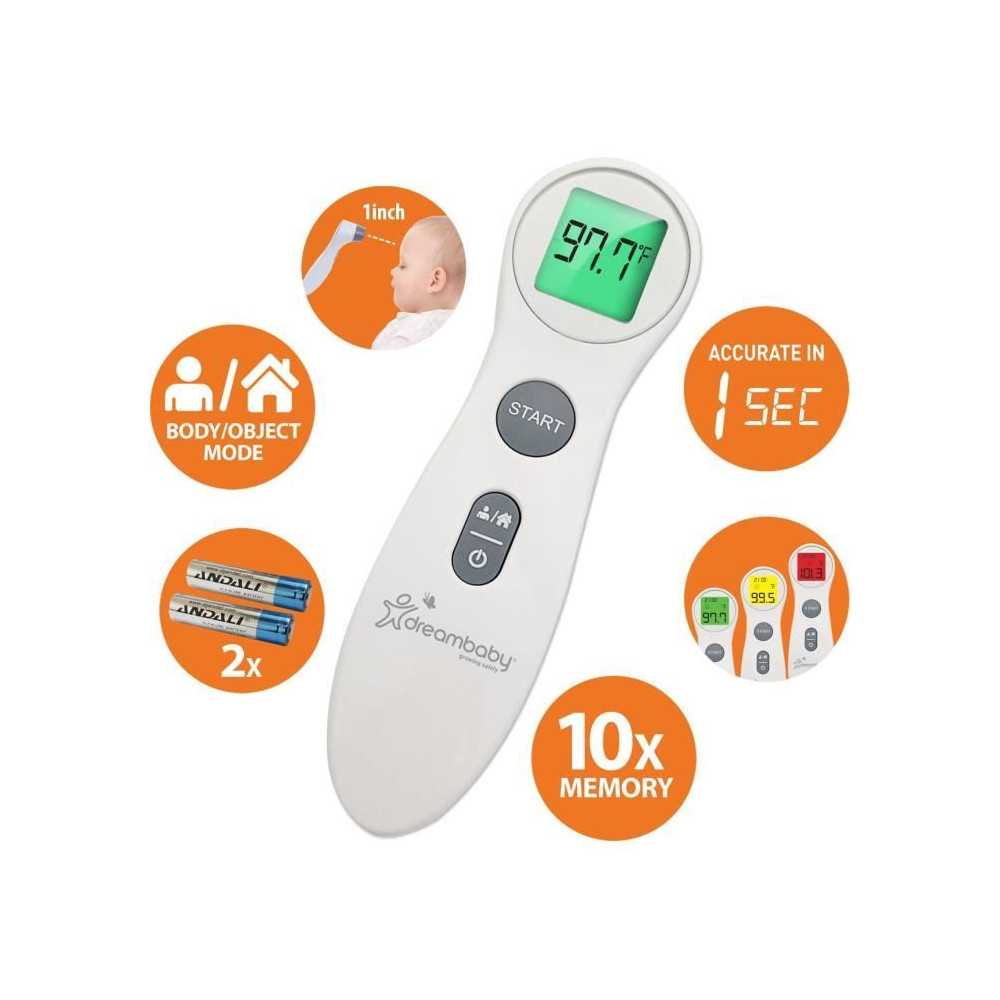 Digital Forehead Thermometer - DREAMBABY - Non-Contact Infrared - Feve Digital Forehead Thermometer - DREAMBABY - Non-Contact Infrared - Feve