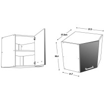 START Kitchen cabinet top corner L 58 cm - glossy gray