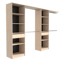 EKIPA Dressing extensible - 2 colonnes avec 2 tiroirs et 10 étageres