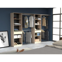 EKIPA Dressing extensible - 2 colonnes avec 2 tiroirs et 10 étageres
