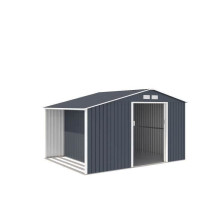 NOVA Abri de jardin en métal et abri bûches 8,72 m² - 342 x 255 x 2