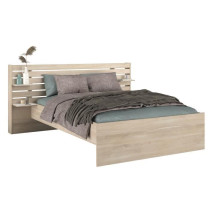 Lit adulte ESCALE 140x190/200 cm - Tete de lit + 2 tiroirs - Décor ch