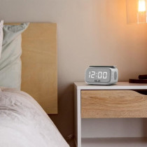 Speaker charger alarm clock - EVOOM - EV304601 - White with wireless c