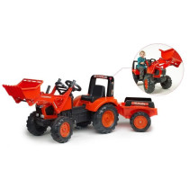 Tractopelle a pédales - FALK - Kubota - Avec remorque - Des 3 ans - 1