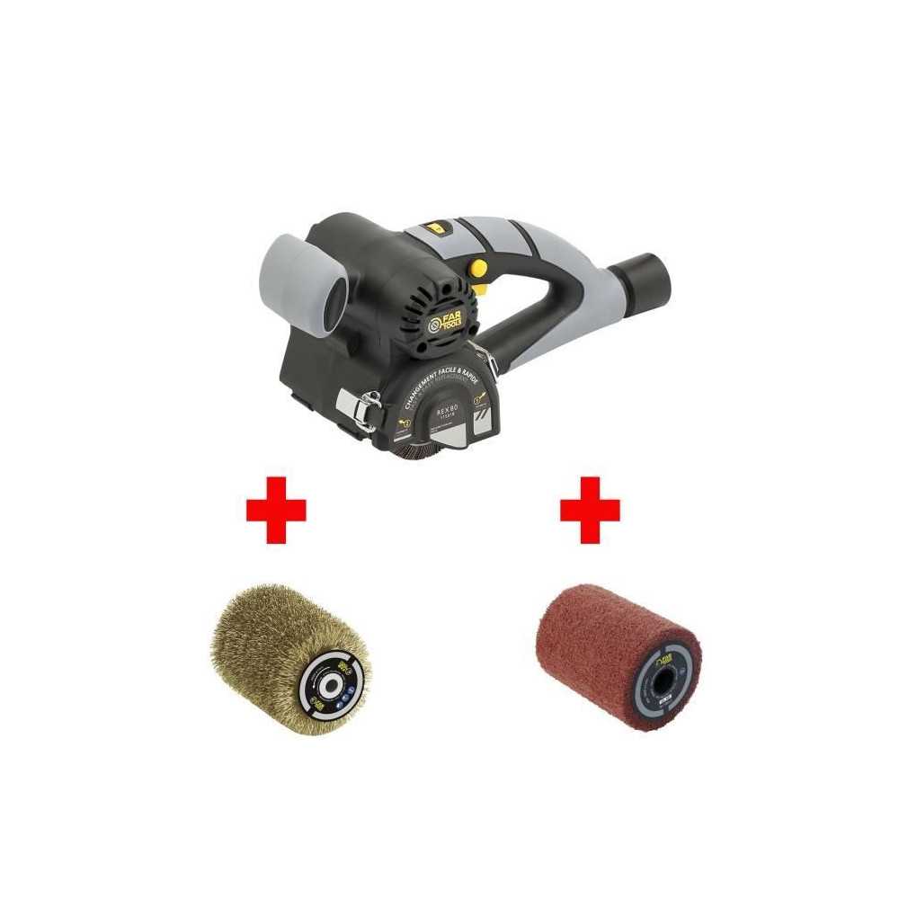 FARTOOLS PACK REX80 COMPACT RENOVATOR + BRASS WIRE BRUSH + + SYNTHETIC