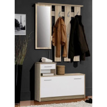 Pili Entrance Load with Scandinavian Mirror Decor Chene et Blanc - L 9