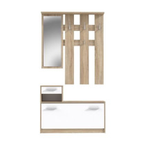 Pili Entrance Load with Scandinavian Mirror Decor Chene et Blanc - L 9