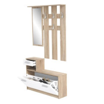 Pili Entrance Load with Scandinavian Mirror Decor Chene et Blanc - L 9