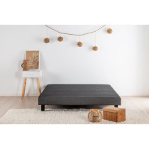 Sommier tapissier a lattes 160 x 200 - Bois massif gris anthracite + p