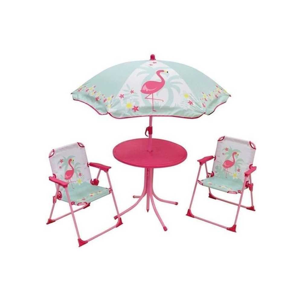 FUN HOUSE 713088 FLAMENT PINK Garden furniture with a table, 2 folding